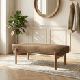 thumbnail image 5 of Dayalane Upholstered End of Bed Bench, Modern Ottoman Tufted Bedroom Bench with Solid Wood Legs for Living Room, Entryway, Vanity, Chenile Brown, 5 of 9