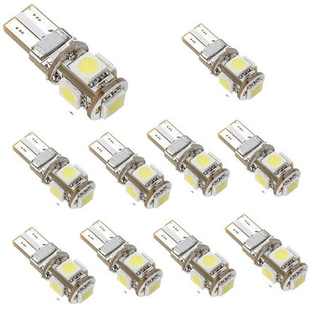 

10 X LED Bulb Canbus Error Free White T10 5-SMD 5050 W5W 194 16 Interior