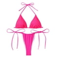 thumbnail image 6 of Lopeceal Women's Triangle Bikini Fishnet Halter Two Piece Sexy Swimsuit String Tie Side Bathing Suit, 6 of 6