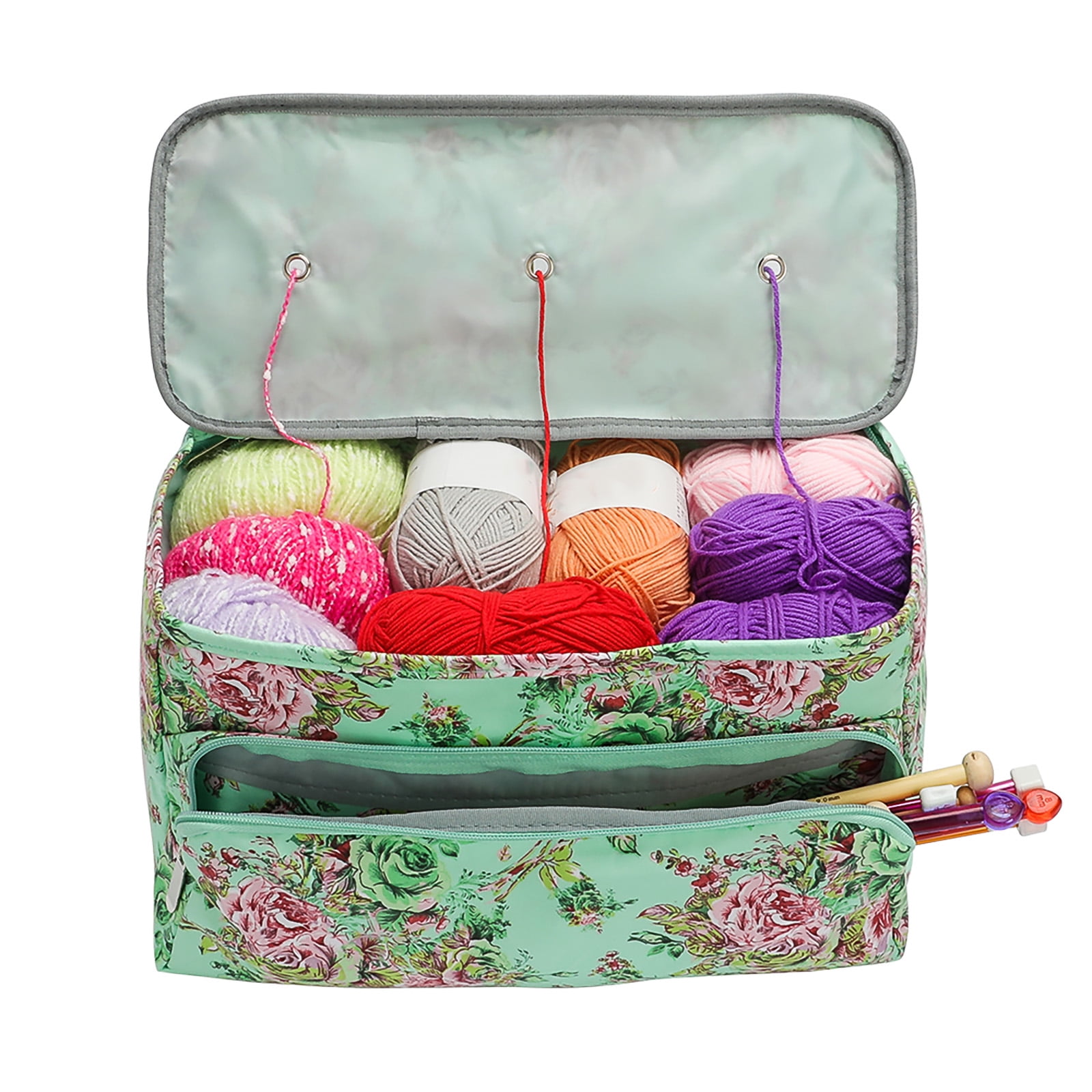 TureClos Yarn Bags Crochet Totes Portable Crochet Yarn Storage Bag