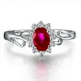 thumbnail image 2 of 1.75 Carat 8x6mm Oval Cut Classic Red Ruby Engagement Ring on 10k White Gold, 2 of 5
