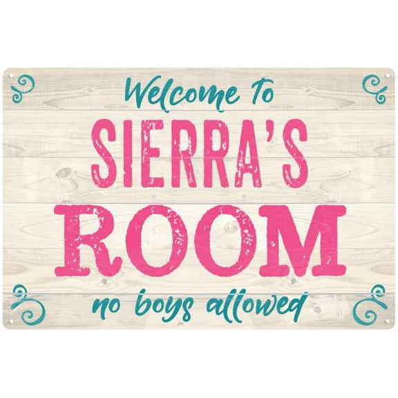 SIERRA'S Room Kids Bedroom Sign 8x12 Metal Sign 208120089452