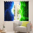 thumbnail image 4 of Black Blue Green 30%-50% Blackout Curtains Lightning Pattern Gamer Curtains & Drapes,Lightnings Abstract Window Curtains Video Game Room,Hippie Modern Patchwork Curtains 38"Wx45"L, 4 of 5