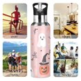 thumbnail image 7 of Yayeee 33oz Insulated Water Bottle Double Wall Stainless Steel with Flip Straw Lid, Pink Halloween Ghosts, 7 of 7
