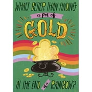 Designer Greetings Die Cut Gold Filled Pot at End of Rainbow Funny / Humorous St. Patrick's Day Card