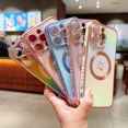 thumbnail image 4 of Laser Colorful Love Heart Magnetic Case for iPhone 16 15 ProMax 12 13 14 Pro Max Plus 11 Gradient Magsafe Soft Bumper Slim Cover Pink For iPhone 13 Pro, 4 of 6
