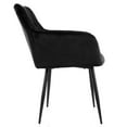 thumbnail image 4 of Elama 2 Piece Velvet Tufted Chair in Black with Black Metal Legs, 4 of 9