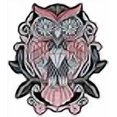 thumbnail image 3 of Sugar Owl Roses 5 inch Quality Iron On Patch HTL10064 F5D18U, 3 of 3