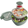 thumbnail image 2 of RRFDWQ-Bentgo Salad Container - 54 oz Bowl with 4-Compartment Toppings Tray, Leak-Proof Dressing Container, Reusable Fork, BPA-Free Lunch Box for Meal Prep & Food Storage; Removable Bento Tray (), 2 of 3