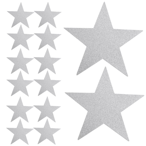 BESTYASH 20Pcs Silver Paper Cutout Stars for Classroom and Event Decoration Projects