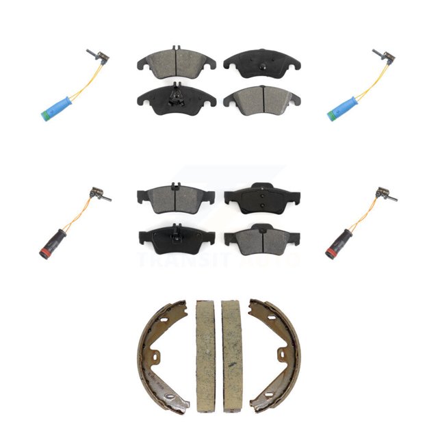 SIM Front Rear Semi-Metallic Disc Brake Pads and Wear Sensors Kit (7Pc) for Car Mercedes-Benz E400 KSW-100908