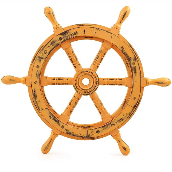Ship Wheel - Gola Pendi - (24 Inches, Antique Brown)