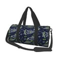 thumbnail image 2 of Xecao Hand Drawn Rockets print Round Travel Duffel Bag is a foldable gym bag with an inner pocket, perfect for travel sports, 2 of 8