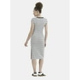 thumbnail image 2 of No Boundaries Ribbed Midi Dress with Cap Sleeves, Women's, 2 of 4