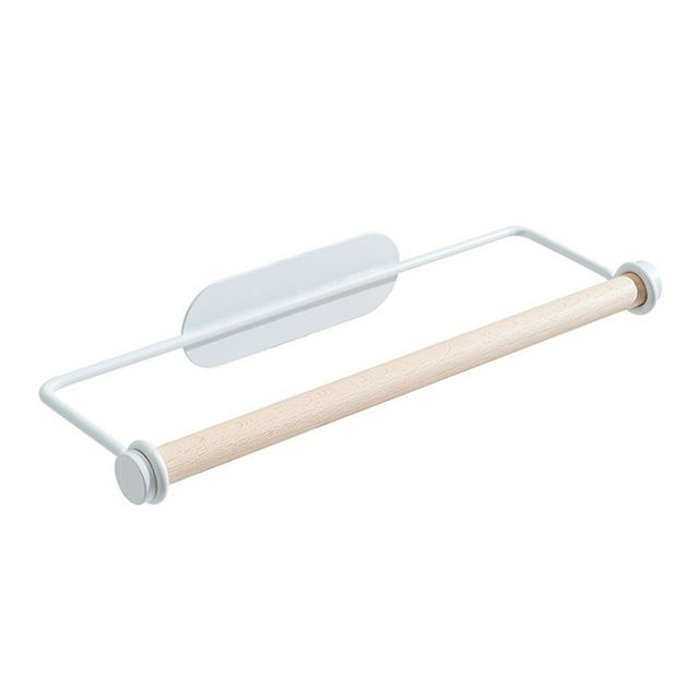 MOPOOR Multifunctional Wrought Iron Rack Absorbent Paper Plastic Wrap Rack Rag Roll Paper Rack Paper Towel Holder Dispenser Under Cabinet Paper Roll Holders for Kitchen Bathroom