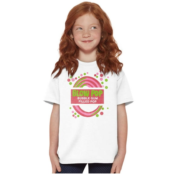 Blow Pop Retro Candy Gum Cute Vintage Crewneck T Shirts Boy Girl Teen Brisco Brands XS