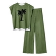 thumbnail image 1 of Pantalones Casuales sin Mangas Impresos con Cuello Redondo Conjunto Superior, Pantalones Ligeros Mujeres para Primavera Verano, 1 of 2