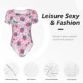 thumbnail image 6 of The Xecao Cherry Strawberry Women's Crew Neck Body Suit, a short-sleeved bodysuit and basic swimsuit, both comfort and style for dating and daily life, 6 of 9