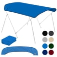 thumbnail image 1 of KNOX Universal 2 Bow Bimini Top Replacement Canvas, 600D Boat Canopy Sun Shade Cover with Storage Boot, Fits Most Small Boats & Inflatable Boats, No Frame Kit, 63" L x 39"-55" W (Pacific Blue), 1 of 7