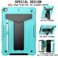 thumbnail image 2 of Dteck Case for Apple iPad 9th Generation 10.2-inch (2021),Shockproof Rubber Armor 3-Layer Protection Case Hybrid Hard Kicstand Cover for iPad 10.2" 9th/8th/7th Gen,Mint+Black, 2 of 4