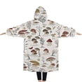 thumbnail image 2 of Oversized Wearable Blanket Hoodie,Red Mushroom Plant Light Pattern Sherpa Blanket Hoodie with Super Pockets,Super Warm Fuzzy Pullover for Women & Men, 2 of 6