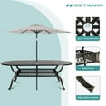 thumbnail image 5 of MEETWARM 9-Piece Outdoor Furniture Dining Set, All Weather Cast Aluminum Patio Garden Set with 8 Chairs, 8 Cushions, 1 Oval Table, 2.2" Umbrella Hole, Dark Bronze, 5 of 7