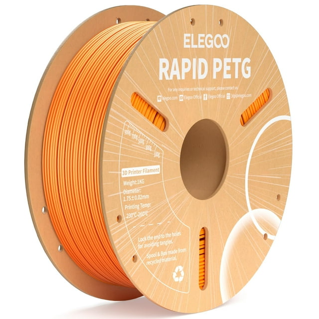 Filamento para impresora 3D ELEGOO Rapid PETG, 1,75 mm, naranja, 1 kg