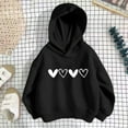 thumbnail image 2 of LUOGENLI Girls Sweatshirts Size 14-16 Xl Preppy Girls Hoodies and Sweatshirts Heart Print Pullover for Kids Fashionable Sweater for Girls Leisure School and Sports Ages 3 to 12 Black Size 9-10 Years, 2 of 9