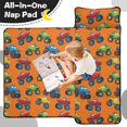 thumbnail image 4 of Monster Cartoon Truck Orange Pattern Teens Toddler Nap Mat with Pillow, Sleeping Mat Bag for Preschool Daycare 51"x22", 4 of 6