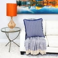 thumbnail image 5 of Parkland Collection Transitional Stripes Blue Square 24" x 24" Pillow, 5 of 10
