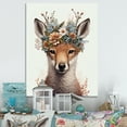 thumbnail image 2 of Designart Cute Baby Fox With Floral Crown V Canvas Wall Art, 2 of 5
