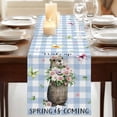thumbnail image 3 of Table Runners 72 Inches Long Dress Scarves, Blue Plaid Groundhog Farmhouse Kitchen/Dining Table Runner, Coffee Tablerunners, Spring Floral Butterfly Botanical 13x72 Inch, 3 of 9