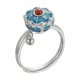 thumbnail image 1 of Anillo budista de plata para mujer, rueda de oración tibetana, mantra de los 7 chakras, anillo de buena suerte para mujer., 1 of 4