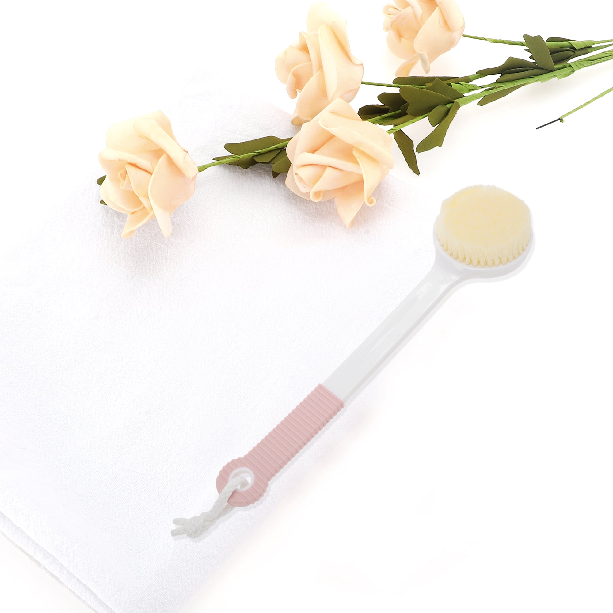 Unique Bargains Anti-slip Long Handle Bath Brush 1 Pc Pink