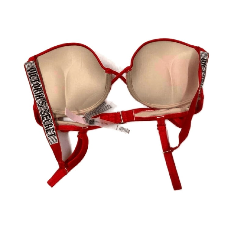 Victoria's Secret Bali Shine Strap Bombshell Add-2-Cups Push-Up Swim Bikini  Top Lipstick Red Size 32C NWT