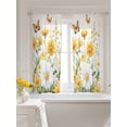 thumbnail image 3 of Yellow Spring Floral Curtains 45 Inch Length,Sheer Curtains for Bedroom Living Room Window Pastoral Summer Botanical Daisy Rod Pocket Voile Drapes Kitchen Curtains Small Half Window 42"x45" 2 Panels, 3 of 7