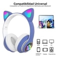 thumbnail image 5 of Audífonos Gaming Bluetooth 5.0 Con Orejas RGB Luz LED manos libres Diadema Ajustable 7h Baterían Color azul, 5 of 5