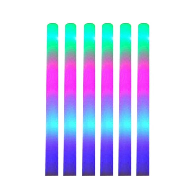 6 Barras de Espuma Iluminadas, Barras de Espuma LED Que Brillan con 3 Modos de Efecto Intermitente para Fiestas, Conciertos y Eventos