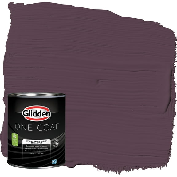 Glidden One Coat Interior Paint and Primer, Purple Basil / Purple, 1-Quart, Flat