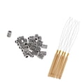 thumbnail image 1 of 5pcs Extensiones de Cabello Loop Pulling Hook Threader con 24pcs Viking Runes Beads para Cabello Barba Colgantes Collar DIY Micro Tren, 1 of 9