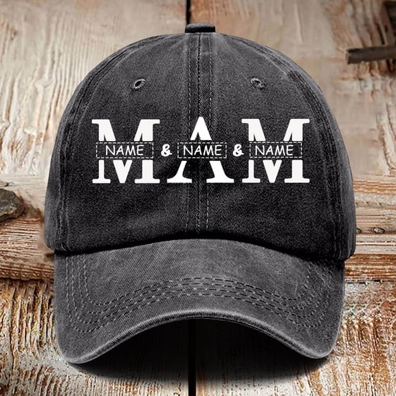 HNMKIU Custom Embroidered Baseball Cap Hat For Mom From Kids Unique Day Present Black,One Size