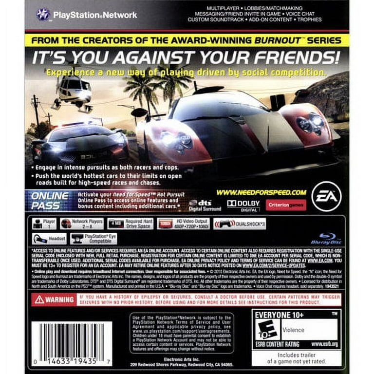 Foresee Slikke bænk PS3 Greatest Hits Need For Speed: Hot Pursuit - Walmart.com