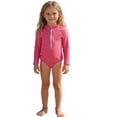 thumbnail image 2 of Lixiuxyad Long Sleeve Rash Guard Swimsuit For Girls UPF 50 Sun Piece Surfing Swimwear Beach Pool Outfit,Swimwear Sets Sizes 5-6 Years Pink, 2 of 6