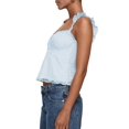 thumbnail image 3 of Women Lace Babydoll Tank Top Cap Sleeve See Throught Y2k Summer Going Out Crop Tops Light Blue S, 3 of 8