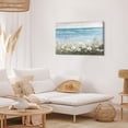 thumbnail image 4 of HFDF Beach Floral Wall Art Picture for Living Room Ocean Theme Abstract Seascape Wildflower Painting Bathroom Wall Decor White Poppy Flower Canvas Poster Modern Artwork Decoration 20x16inch Framed, 4 of 6