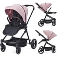 thumbnail image 1 of Rosa foldable baby stroller: high landscape, lightweight aluminum frame, waterproof fabric, reversible backrest, adjustable footrest, peekaboo canopy, grande almacenamiento basket, y cup holder, 1 of 10