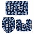 thumbnail image 2 of Summer Ocean Bathroom Rugs Set Modern Blue Shell Conch Nautilus Non Slip Absorbent Soft Bath Mats 3 Piece Set with Bathroom Rug, U-Shaped Floor Mat, Toilet Seat Cover Small Size, 2 of 9