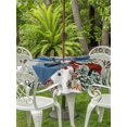 thumbnail image 2 of Outdoor Tablecloth with Umbrella Hole and Zipper, Grey Christmas Round Table Cloth 54 Inch Waterproof Tablecloth, Snowman Xmas Snowflake Botanical Tree Picnic Table Cover for Patio Camping, 2 of 7