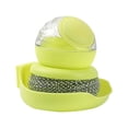 thumbnail image 2 of Dish Brush with Soap Dispenser, Steel Wool Scrubber with Replaceable Steel Wool, Pan Scraper and PET Scouring Pad, Wire Brush for Cleaning Cast Iron, Grill Pans, Stock Pots, Grills, Sinks (Yellow), 2 of 9