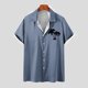 thumbnail image 2 of Camisas de Manga Larga para Hombres Blusa Cómoda de Cuello de Impresión, Camisa Casual de Poliéster para Uso Diario, de Fiesta Y de Primavera de Verano, 2 of 4
